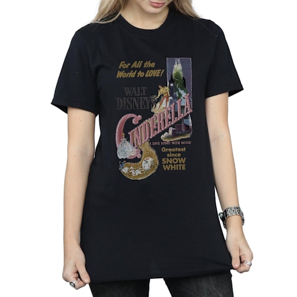 Cinderella Dam/Dam Poster Bomull Boyfriend T-Shirt 3XL Svart Black 3XL