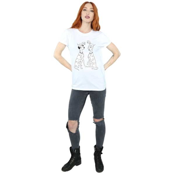 Disney Dam/Kvinnor 101 Dalmatiner Familj Bomull Boyfriend T-Shirt XXL Vit White XXL