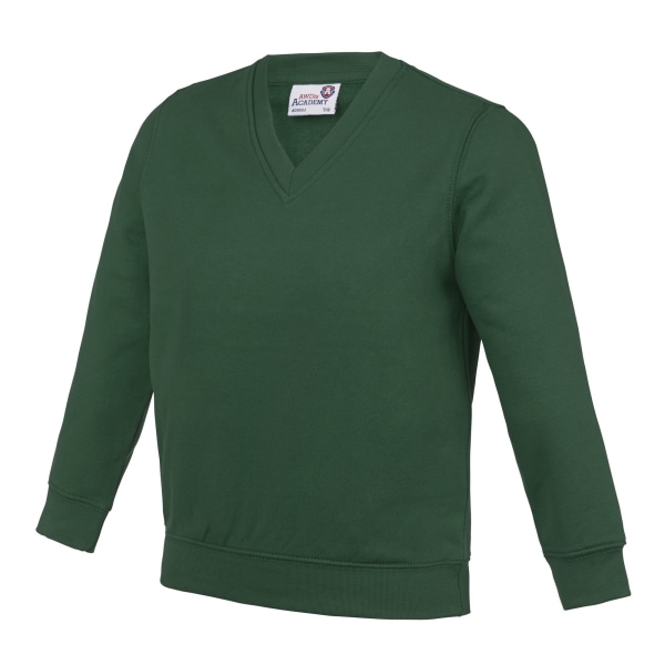 AWDis Academy Barn/Barn Junior V-hals Skoltröja/Sweatshirt (2-pack) Green 7-8 Years