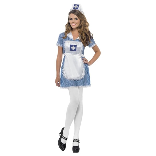 Smiffys Dam/Kvinnor Olydig Sjuksköterska Kostymset XL Blå/Vit Blue/White XL