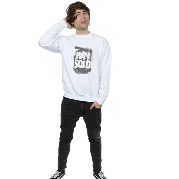 Star Wars Herr Han Solo Text Sweatshirt M Vit White M