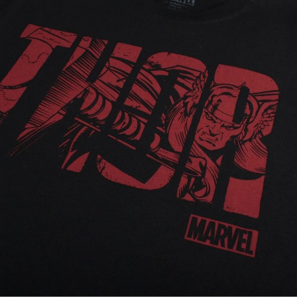 Thor Mens Text T-Shirt XXL Svart/Röd Black/Red XXL