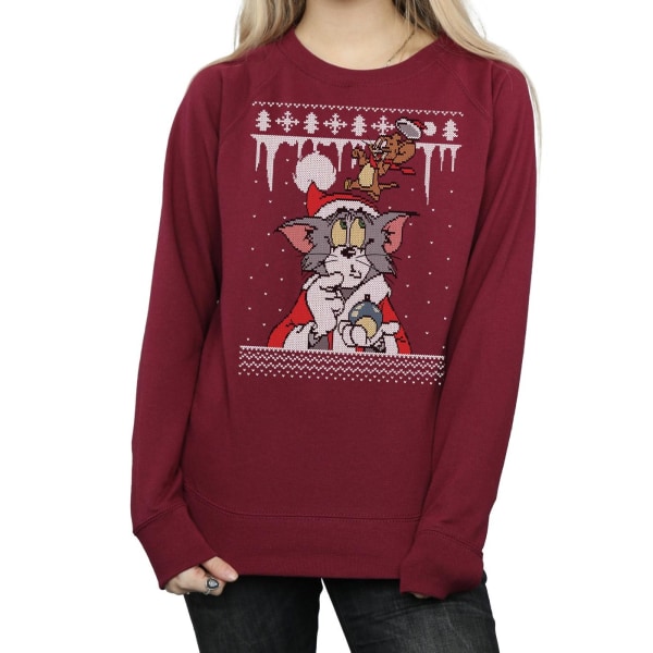 Tom And Jerry Dam/Damer Jul Fair Isle Sweatshirt M Burgundy Burgundy M