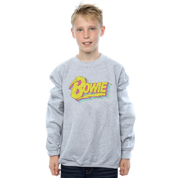 David Bowie Boys Moonlight 90-talets logotyp tröja 7-8 år sport Sports Grey 7-8 Years