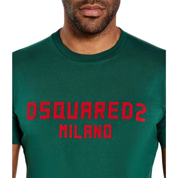 DSquared2 Herr Milano Bomulls T-shirt L Grön Green L