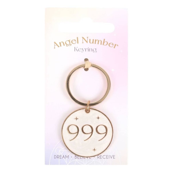 Something Different 999 Ängelnummer Nyckelring One Size Cream/Gol Cream/Gold One Size