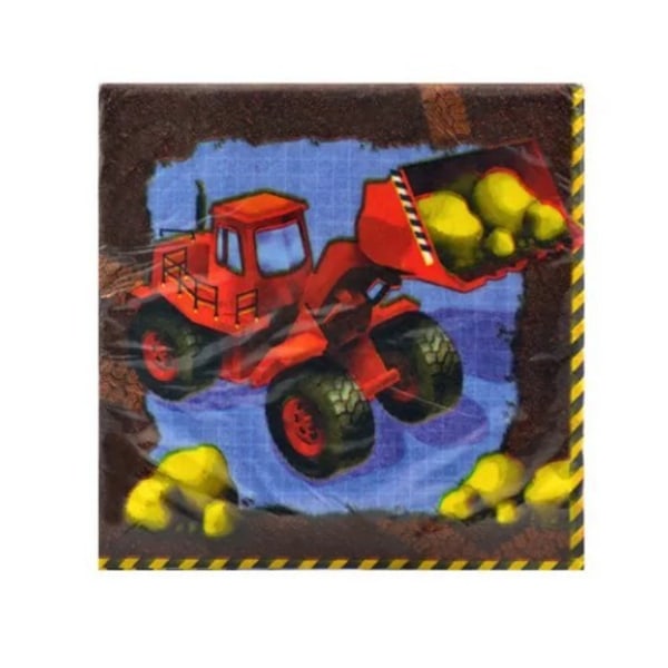Creative Converting Under Construction 3-lagers servetter (16-pack) Brown/Red/Blue One Size