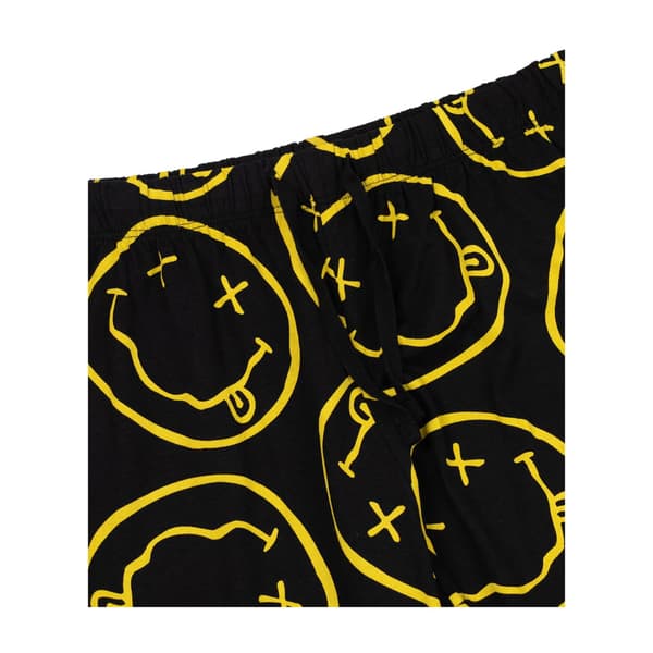 Nirvana Pyjamas för män med logotyp, kortärmad, lång, XXL, svart Black XXL
