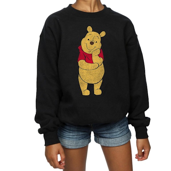 Winnie the Pooh Klassisk Sweatshirt för flickor 7-8 år Svart Black 7-8 Years