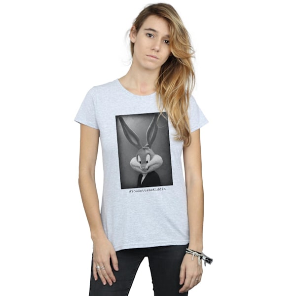 Looney Tunes Dam/Damer Bugs Bunny Yougottabekiddin Bomull T-shirt Sports Grey S