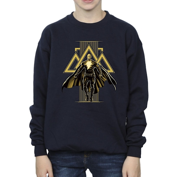 DC Comics Boys Black Adam Rising Golden Symbols Sweatshirt 3-4 Navy Blue 3-4 Years