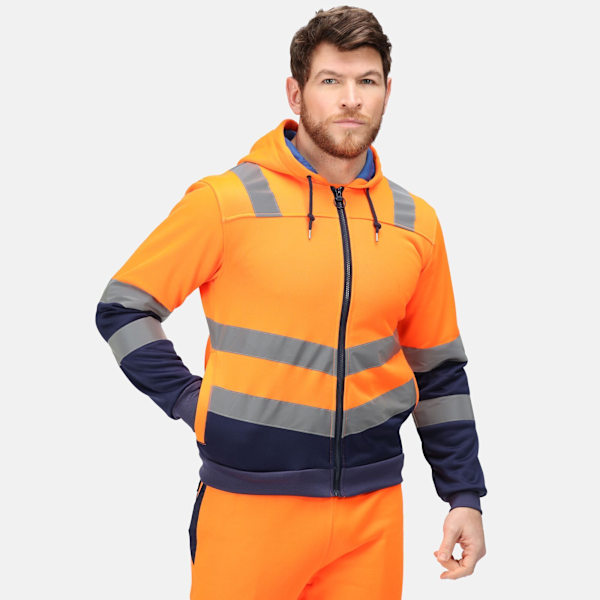 Regatta Professional Herr Hi-Vis Jacka med Full Dragkedja M Orange/Marinblå Orange/Navy M