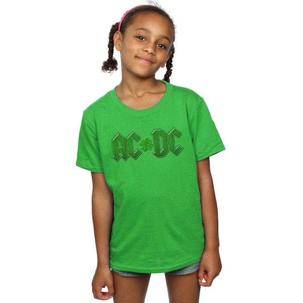 AC/DC Girls Shamrock Logo Bomull T-shirt 7-8 år Irländsk Grön Irish Green 7-8 Years