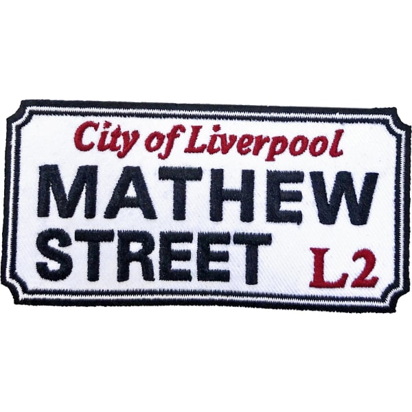 Generisk Mathew Street Liverpool Road Sign Patch One Size Vit/ White/Black/Red One Size