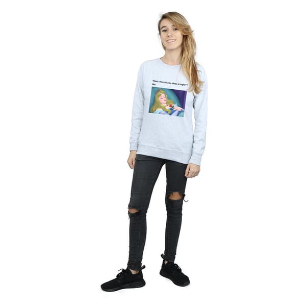 Disney Dam/Kvinnor Törnrosa Meme Sweatshirt M Heather Heather Grey M