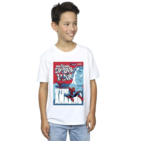 Marvel Boys Spider-Man Beyond Amazing Cover T-Shirt 7-8 år W White 7-8 Years