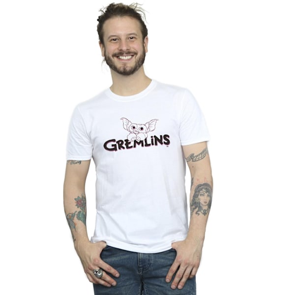 The Gremlins Mens Logo Line T-Shirt 3XL Vit White 3XL