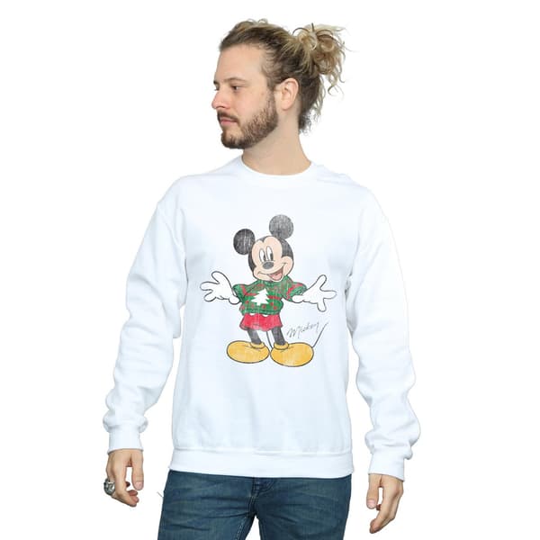 Disney Herr Mickey Mouse Jultröja Sweatshirt M Vit White M