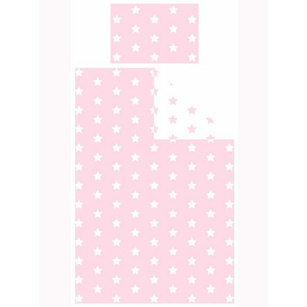 Bedding & Beyond Stars Lakanset Enkelsäng Rosa/Vit Pink/White Single