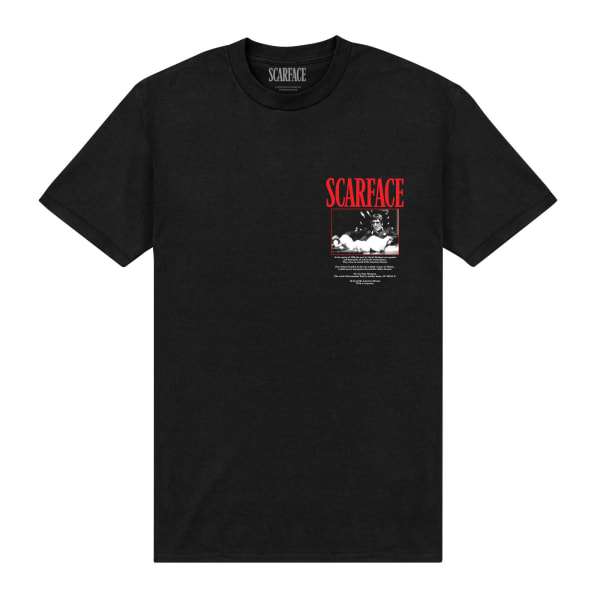 Scarface Unisex Vuxen Fototryck T-shirt 4XL Svart/Röd Black/Red 4XL