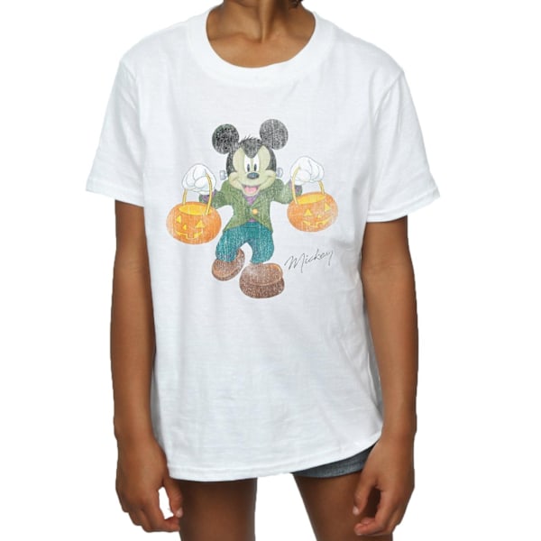 Disney Girls Frankenstein Mickey Mouse Bomull T-shirt 5-6 år White 5-6 Years