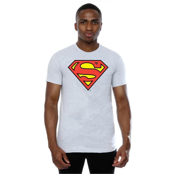 DC Comics Herr Superman Logotyp T-shirt S Ljusgrå Heather Grey S