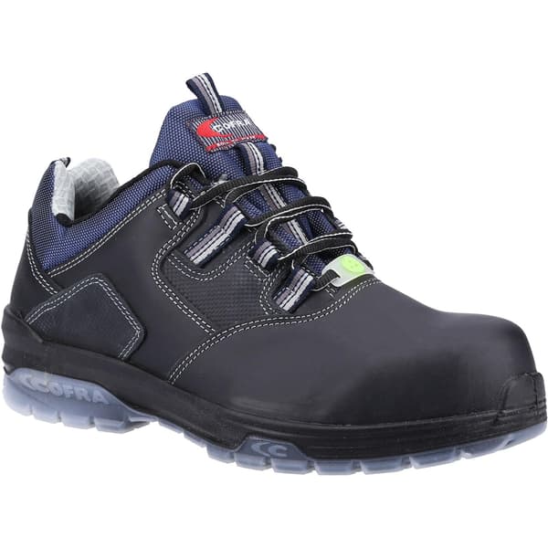 Cofra Rap S3 SRC Säkerhetsskor i fullnarvläder för män, storlek 46 Bla Black/Blue 13 UK