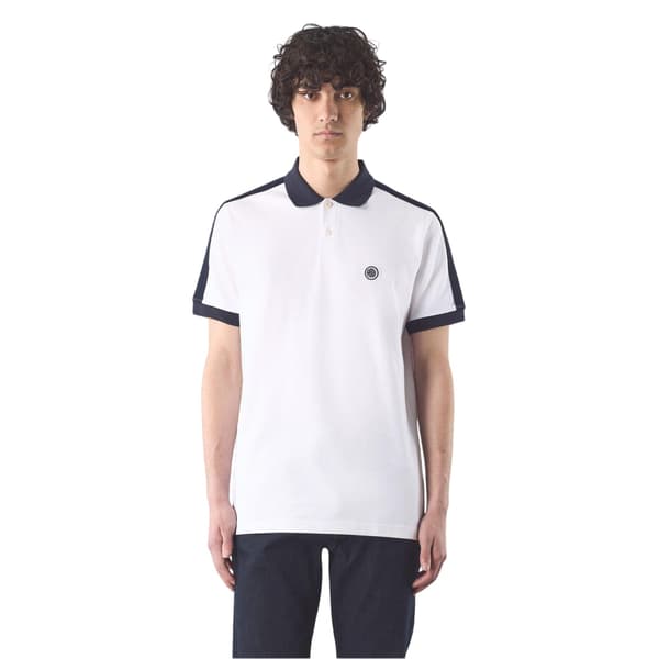 Pretty Green Denton pikétröja för män, vanlig passform, S, vit White S