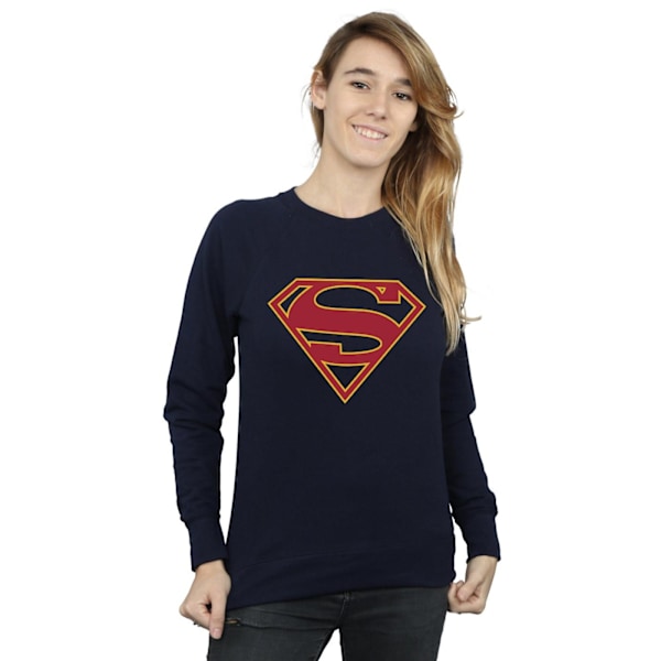 DC Comics Dam/Kvinnor Supergirl Logotyp Sweatshirt XL Marinblå Navy Blue XL