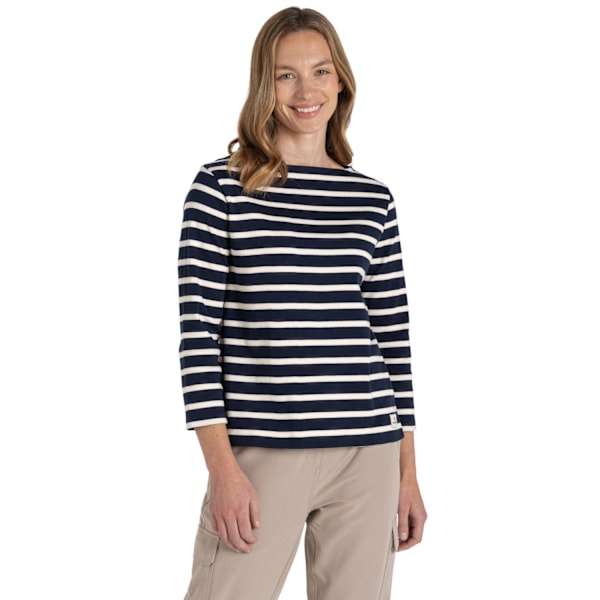 Craghoppers Dam/Kvinna Painne Stripe Långärmad Topp 8 UK Blå Marinblå Blue Navy 8 UK