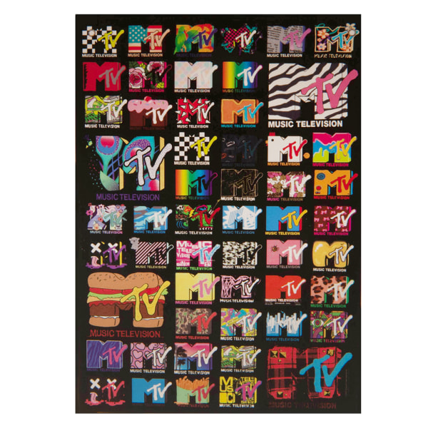 MTV-logotyp tygväggbanderoll 125 cm x 85 cm flerfärgad Multicoloured 125cm x 85cm
