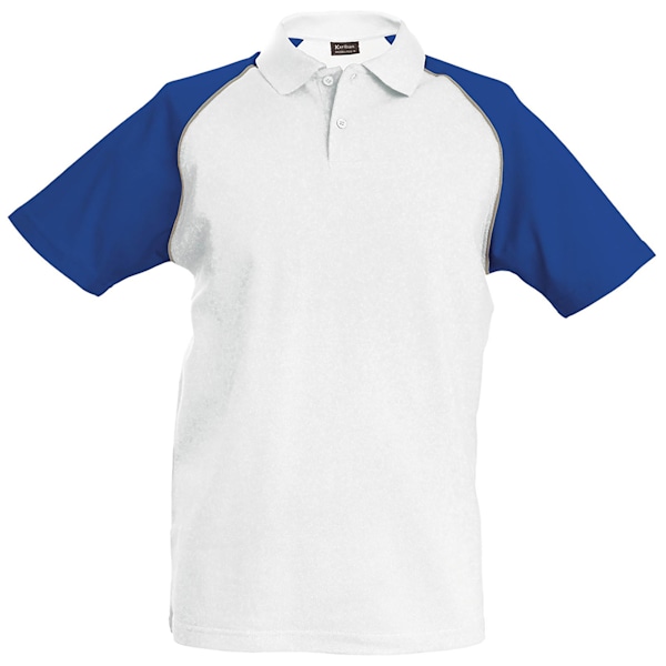 Kariban Herr Kontrast Baseball Polotröja S Vit/Ljusgrå/Ro White/Light Grey/Royal S