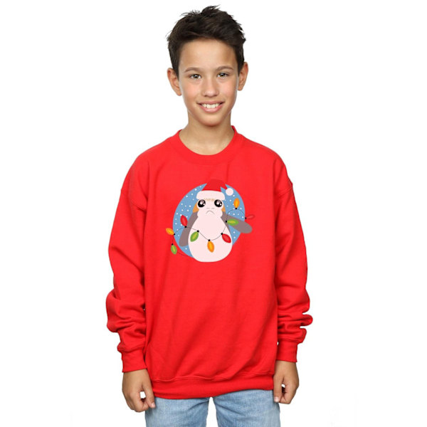 Star Wars Boys The Last Jedi Porg Julbelysning Sweatshirt 7 Red 7-8 Years