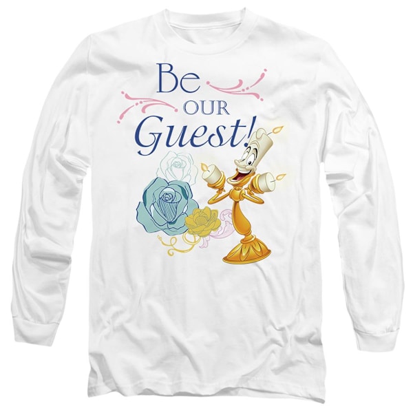 Skönheten och Odjuret Unisex Vuxen Var Vår Gäst T-Shirt S Vit White S
