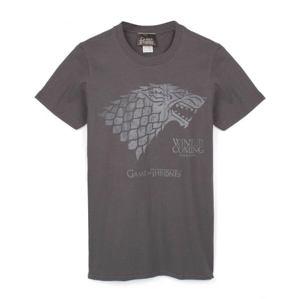 Game of Thrones Mens Winter Is Coming Stark T-shirt L Grå Grey L