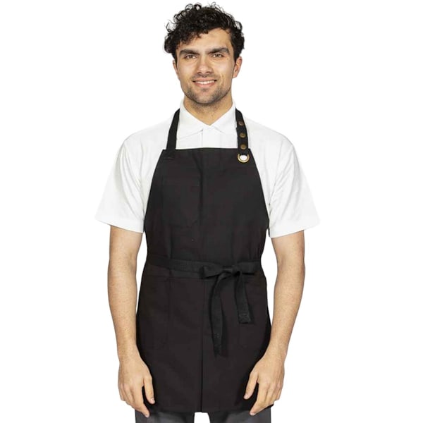 Dennys Canvas Förkläde med Slits Fram One Size Svart Black One Size