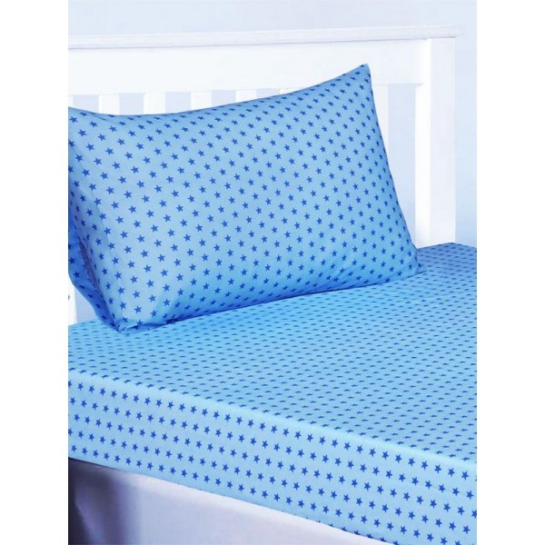 Bedding & Beyond Trucks And Transport Stars Fitted Sheet Set Do Blue/Navy Double