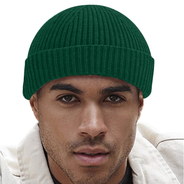 Beechfield Engineered Knit Ribbed Beanie One Size Bottle Green Bottle Green One Size