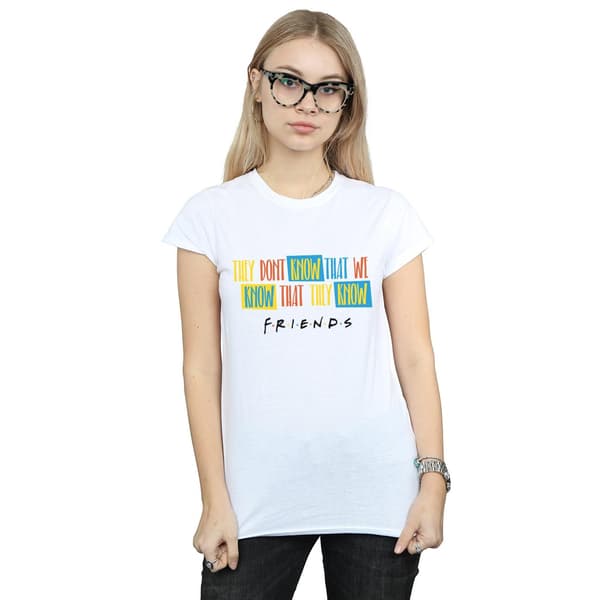 Friends Dam/Kvinnor They Don´t Know Script T-shirt i bomull M Vit White M