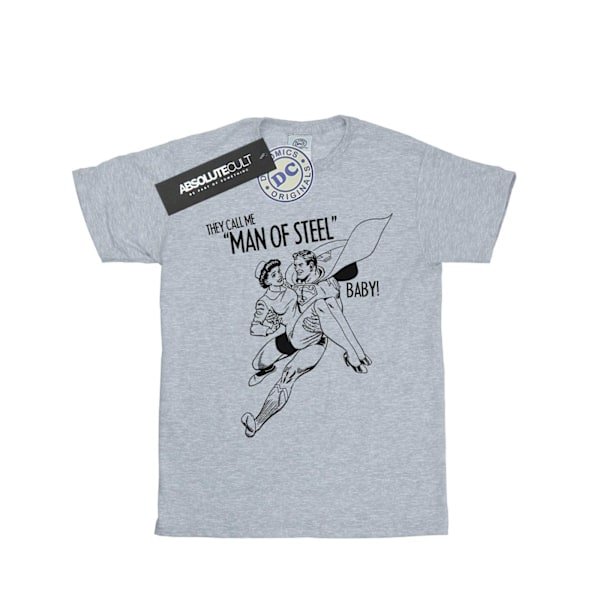 DC Comics Superman Steel Baby T-Shirt M Sports Grey Sports Grey M