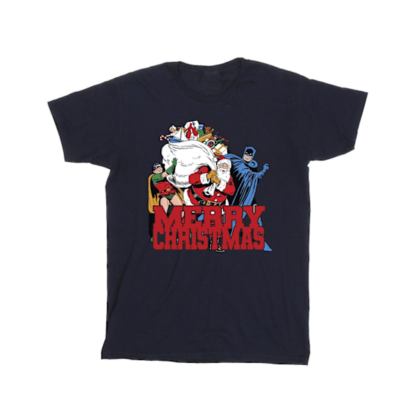 DC Comics Batman Merry Christmas Comic T-shirt XXL Marinblå Navy Blue XXL