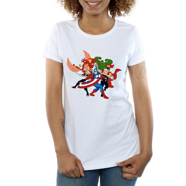 Marvel Womens/Ladies Avengers Assemble Comic Team Bomull T-Shir White S