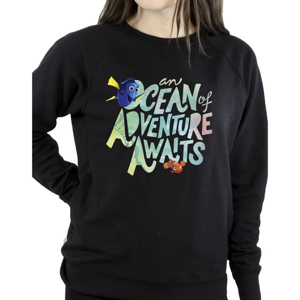 Disney Dam/Kvinnor Finding Dory Ocean Adventure Sweatshirt S Black S