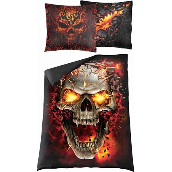 Spiral Direct Skull Blast Påslakan Set Dubbel Svart Black Double