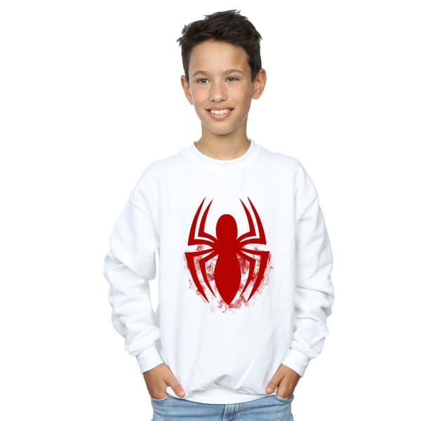 Marvel Pojkar Spider-Man Logotyp Emblem Tröja 9-11 År Vit White 9-11 Years
