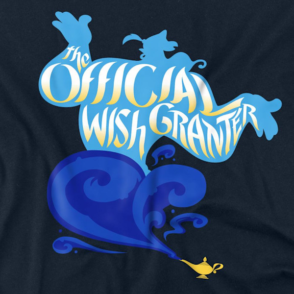 Aladdin Unisex Vuxen Officiell Wish Granter Genie T-Shirt S Marinblå Navy S