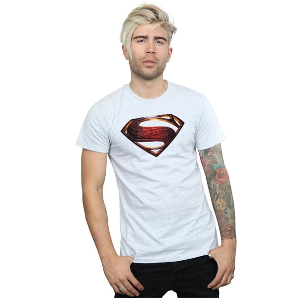 Superman Herr Logotyp bomull T-shirt S Sports Grå Sports Grey S