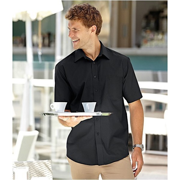 Russell Collection Herr Kortärmad Ultimate Non-Iron Skjorta 16 Black 16inch