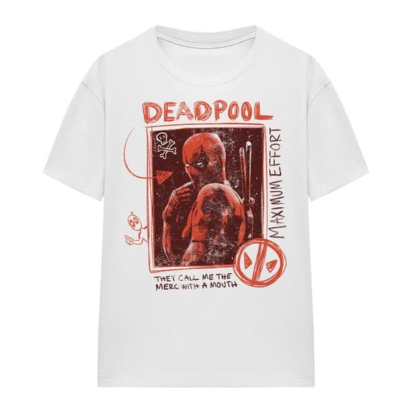 Deadpool & Wolverine Dam/Dam Maximum Effort T-shirt M Vit White M