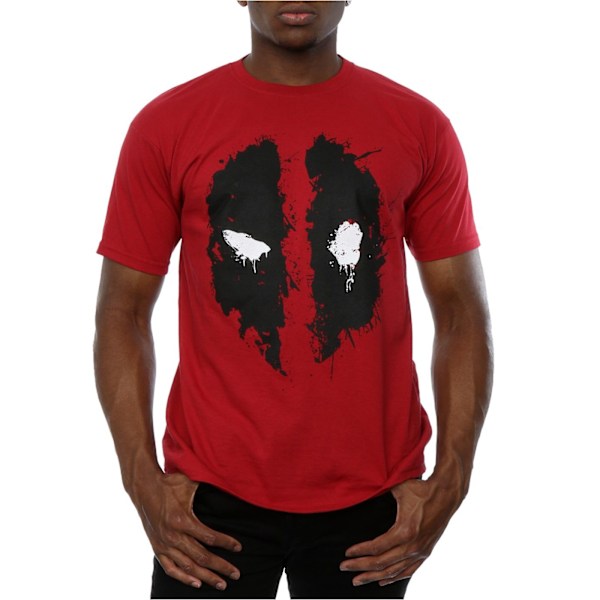 Deadpool herr Splat Face bomull T-shirt S tegelröd Brick Red S